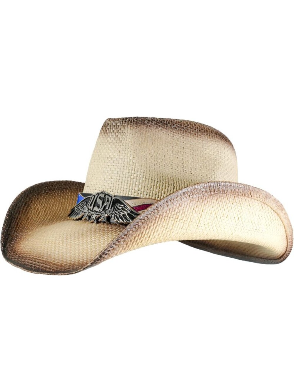 Men's White Pull-On Style Classic Straw Western Cowgirl Cowboy Hat